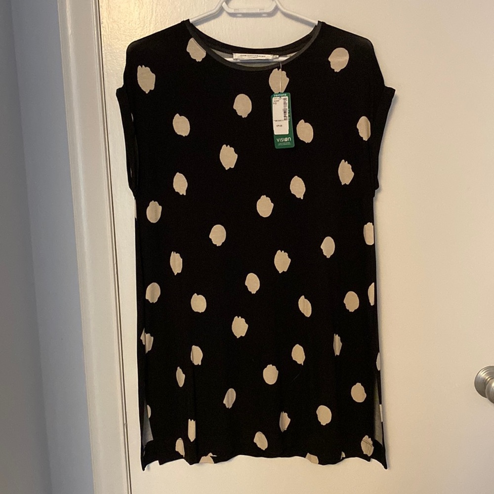 BNWT black with beige tunic top